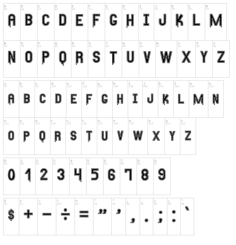 Any Meritous St font map